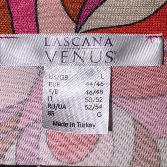 Lascana Venus Babydoll Pink Red long sleeve Top Retro 70s Womens Size Large EUC - Picture 8 of 11